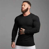 Clifton ribbed knit long sleeve jumper in Black