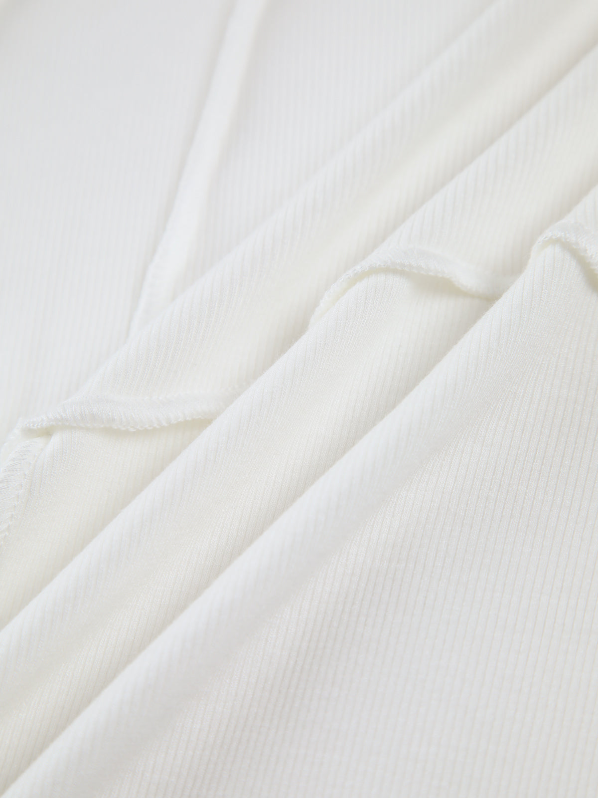 Cesarine ribbed long sleeve top crew neck detail