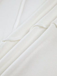 Cesarine ribbed long sleeve top crew neck detail