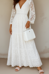 Adelaide maxi dress tiered skirt detail