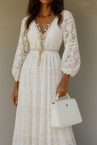 Adelaide maxi dress lace panel detail