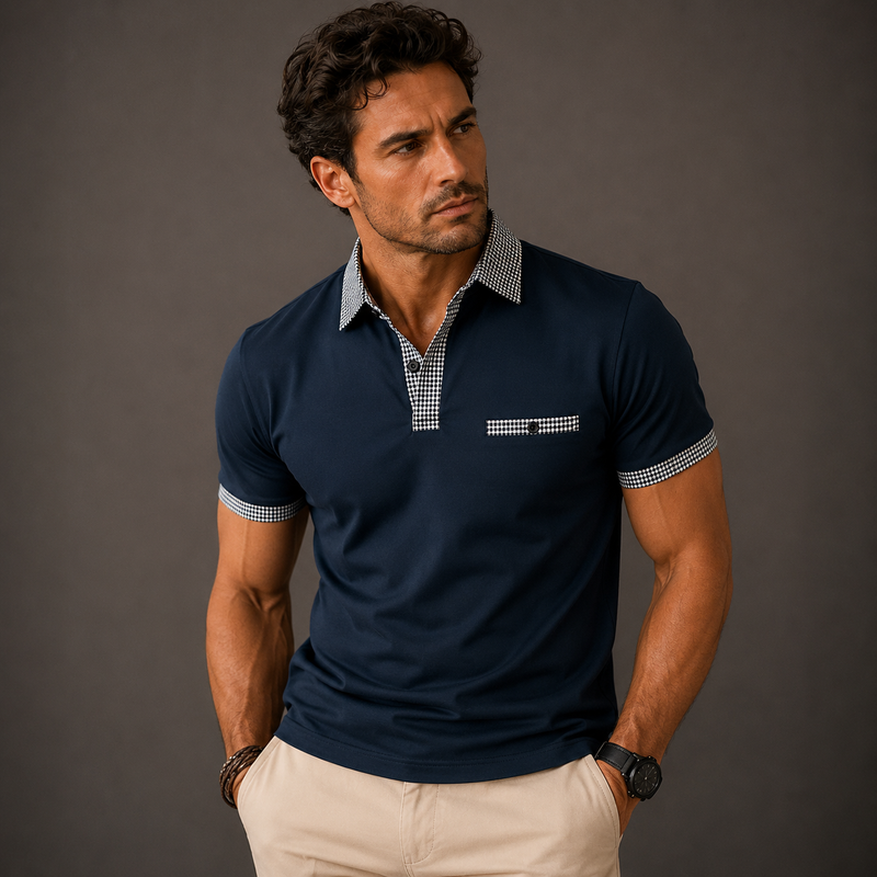 Miles | Contrast Collar Short Sleeve Polo Shirt