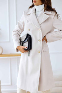 Hyacinth | Women's Double-Breasted Long Coat Notch Lapel