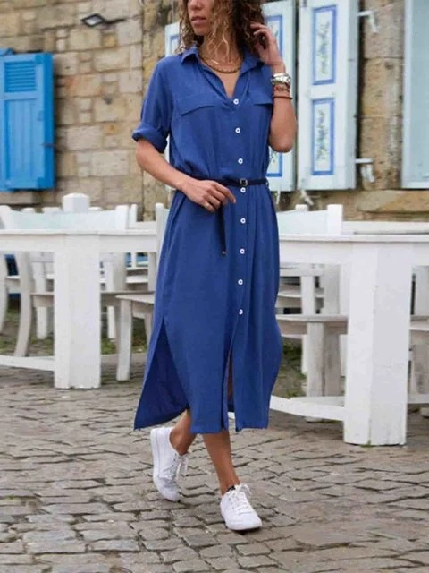 Rosalind shirt dress in Blue