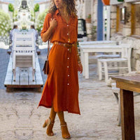 Rosalind button-down midi shirt dress in Orange