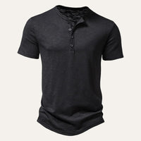 Henry | Cotton Henley Short Sleeve T-Shirt
