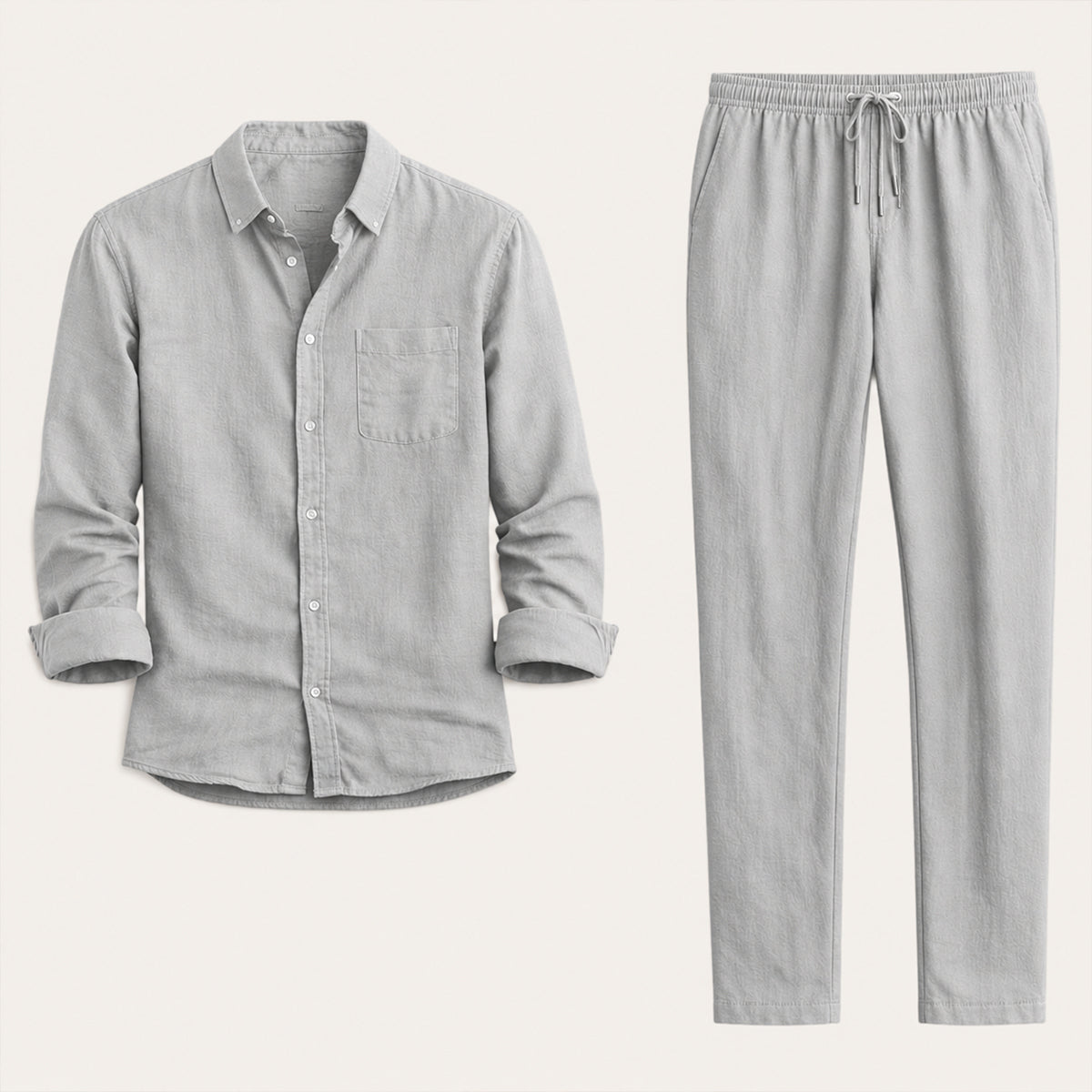 Victor | Linen Blend Shirt and Trousers Two Piece Set