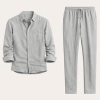 Victor | Linen Blend Shirt and Trousers Two Piece Set