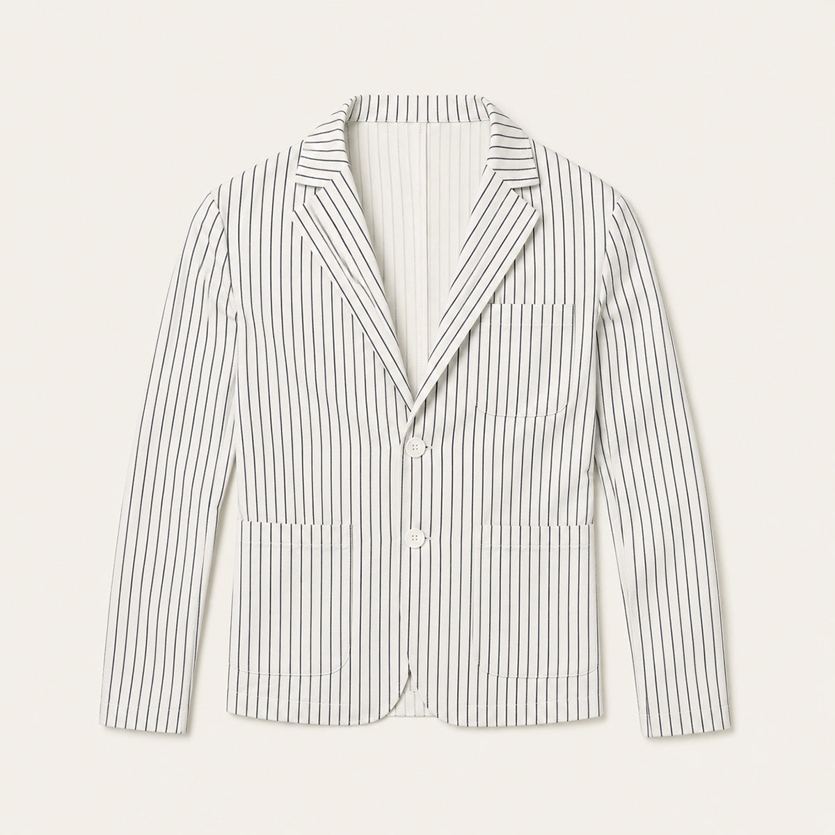 Zane | Striped Lightweight Cotton Linen Blend Blazer