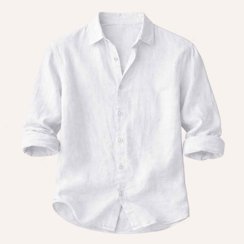 Bellamy linen button-up shirt in White