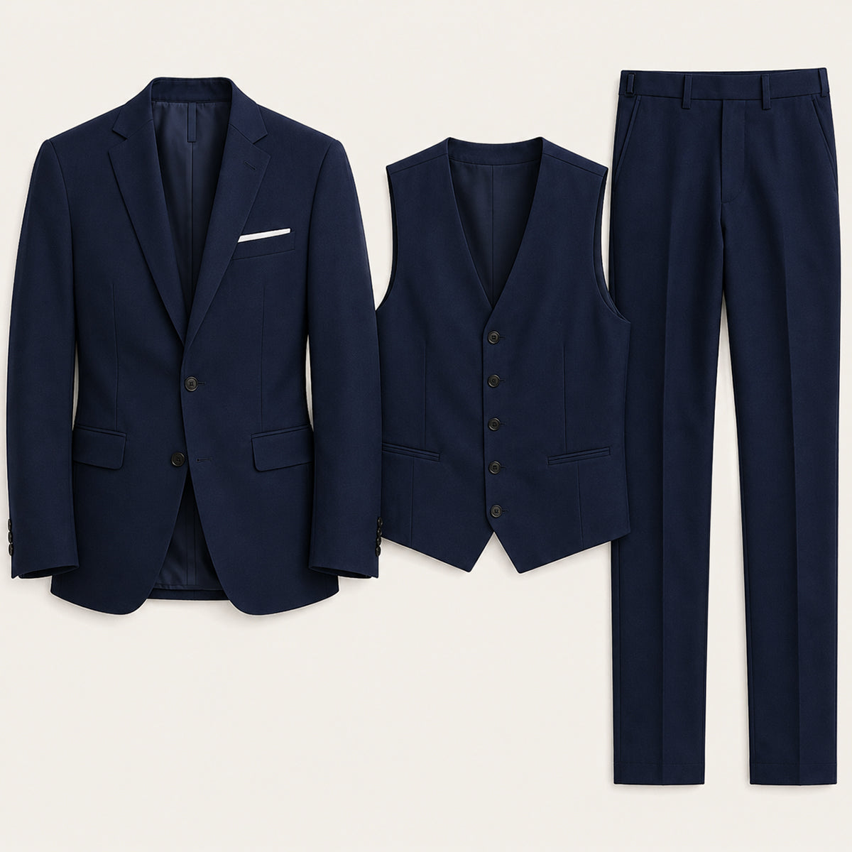 Norman | Men's 3 Piece Suit Set with Blazer, Gilet and Trousers