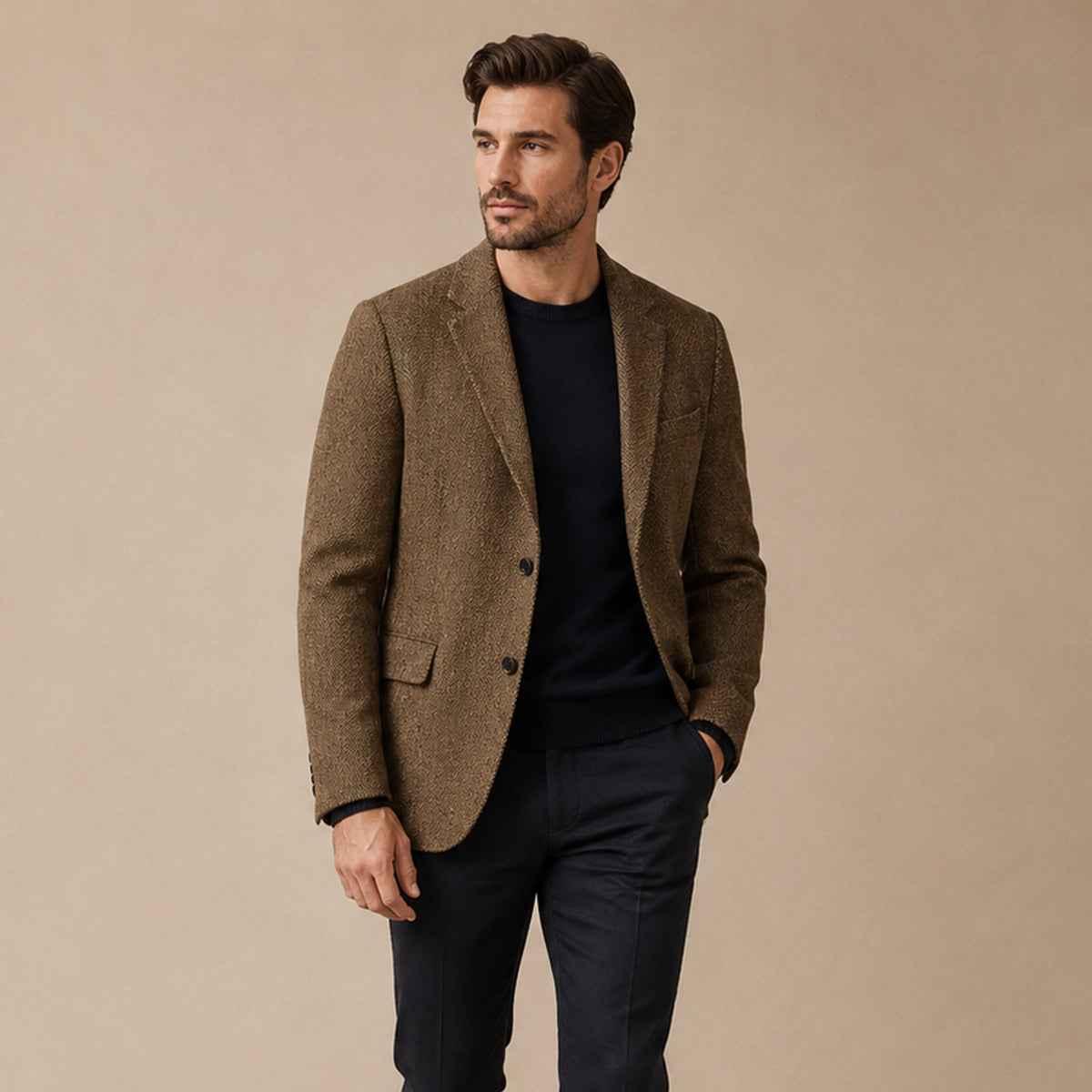 Theodore | Wool Herringbone Tweed Blazer