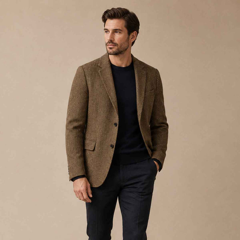 Theodore | Wool Herringbone Tweed Blazer