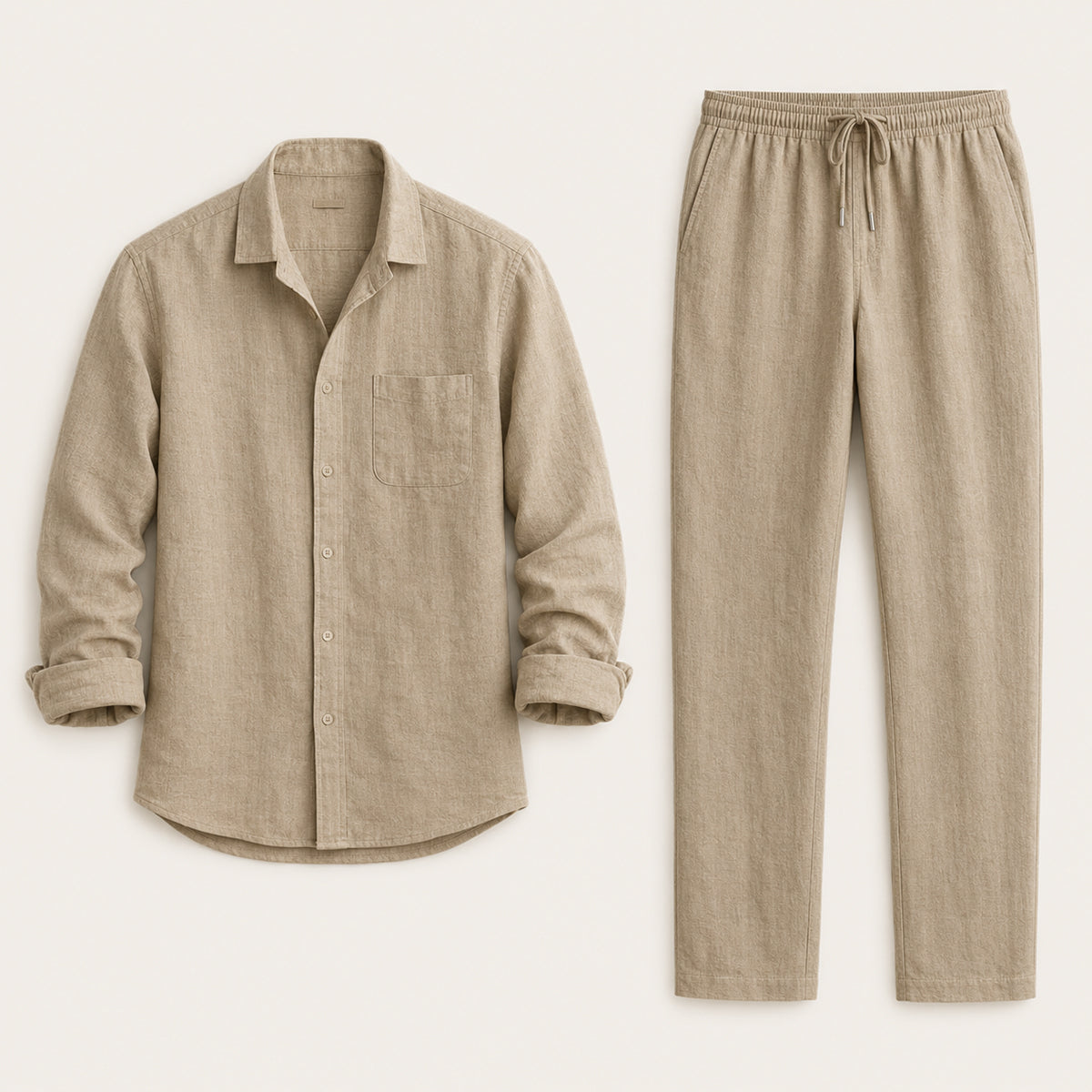 Victor | Linen Blend Shirt and Trousers Two Piece Set