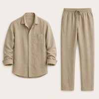 Victor | Linen Blend Shirt and Trousers Two Piece Set