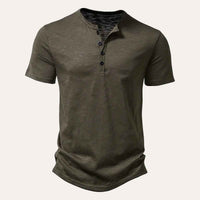 Henry | Cotton Henley Short Sleeve T-Shirt