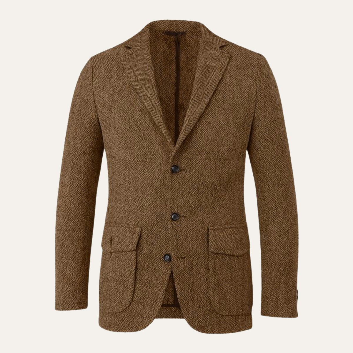 Ludovic | Single Breasted Wool Herringbone Tweed Blazer