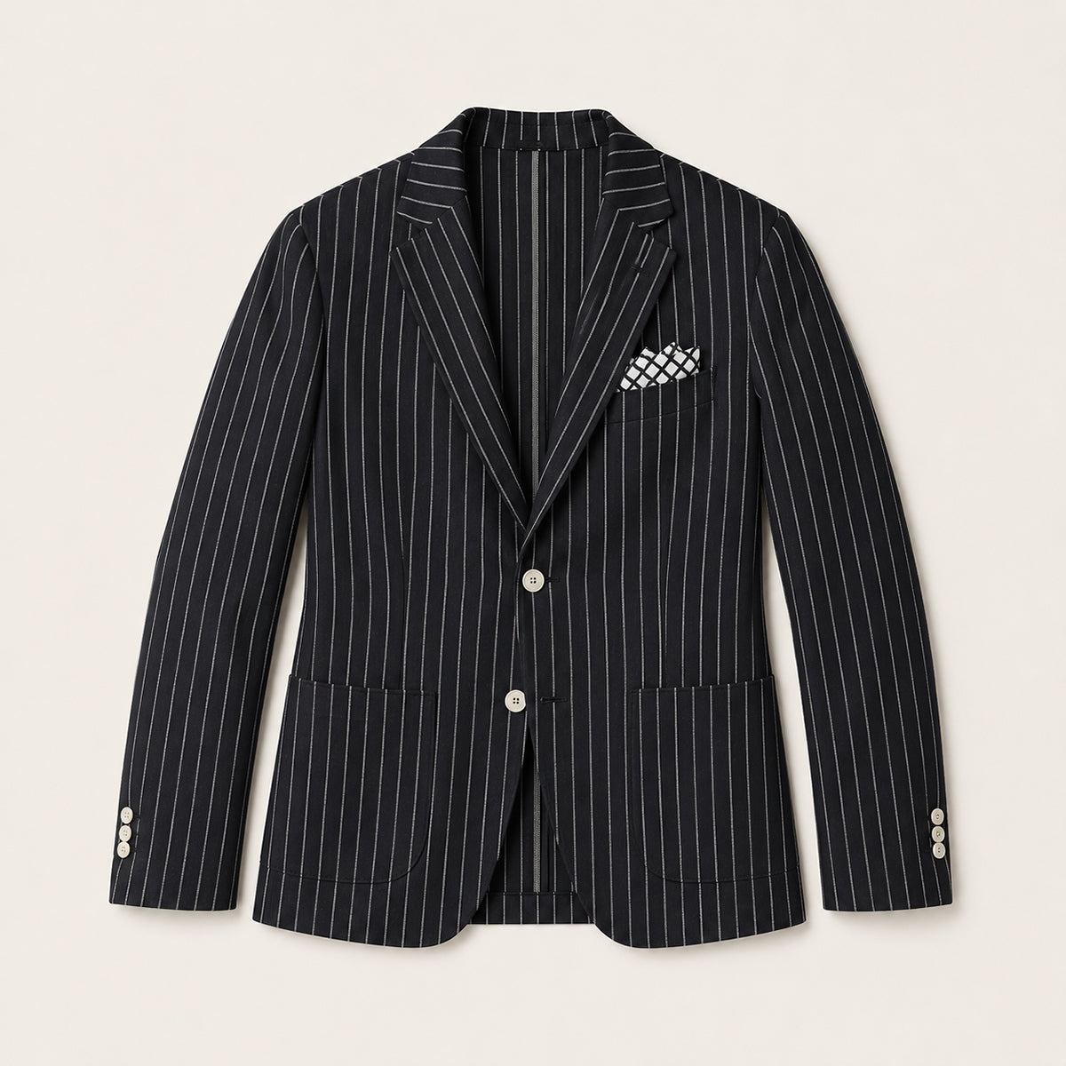 Zane | Striped Lightweight Cotton Linen Blend Blazer
