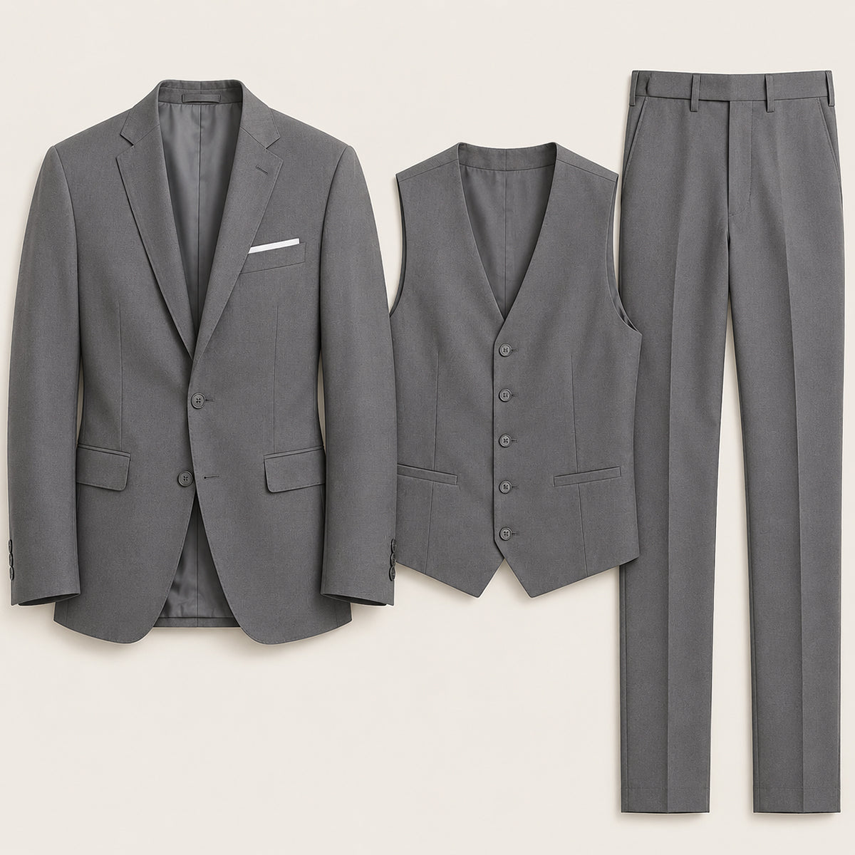 Norman | Men's 3 Piece Suit Set with Blazer, Gilet and Trousers