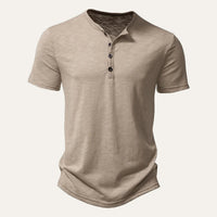 Henry | Cotton Henley Short Sleeve T-Shirt