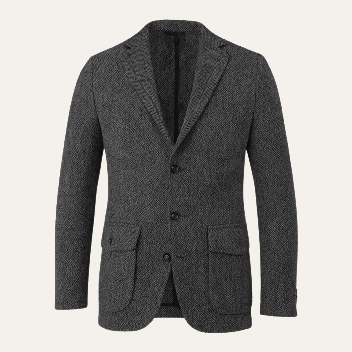 Ludovic | Single Breasted Wool Herringbone Tweed Blazer