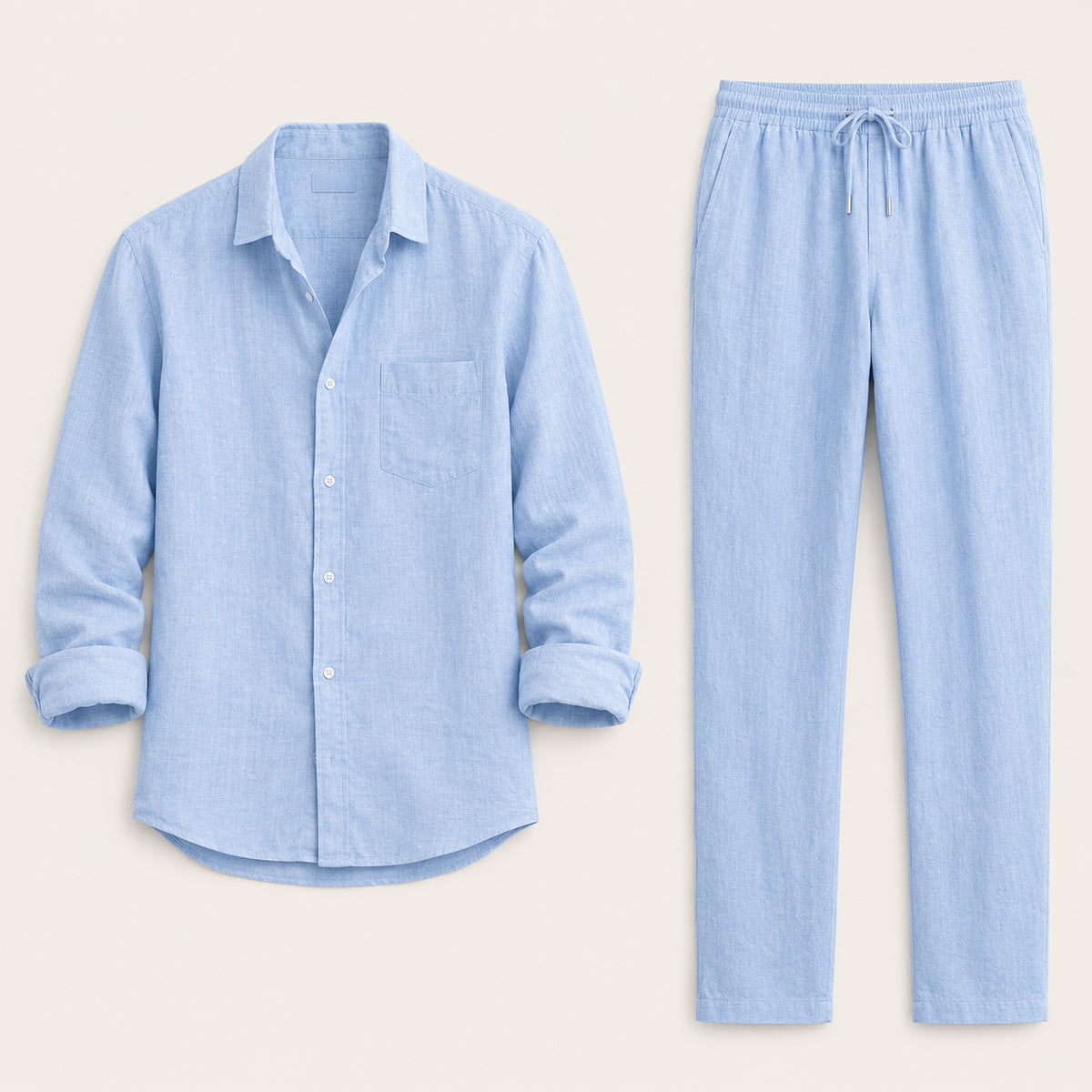 Victor | Linen Blend Shirt and Trousers Two Piece Set
