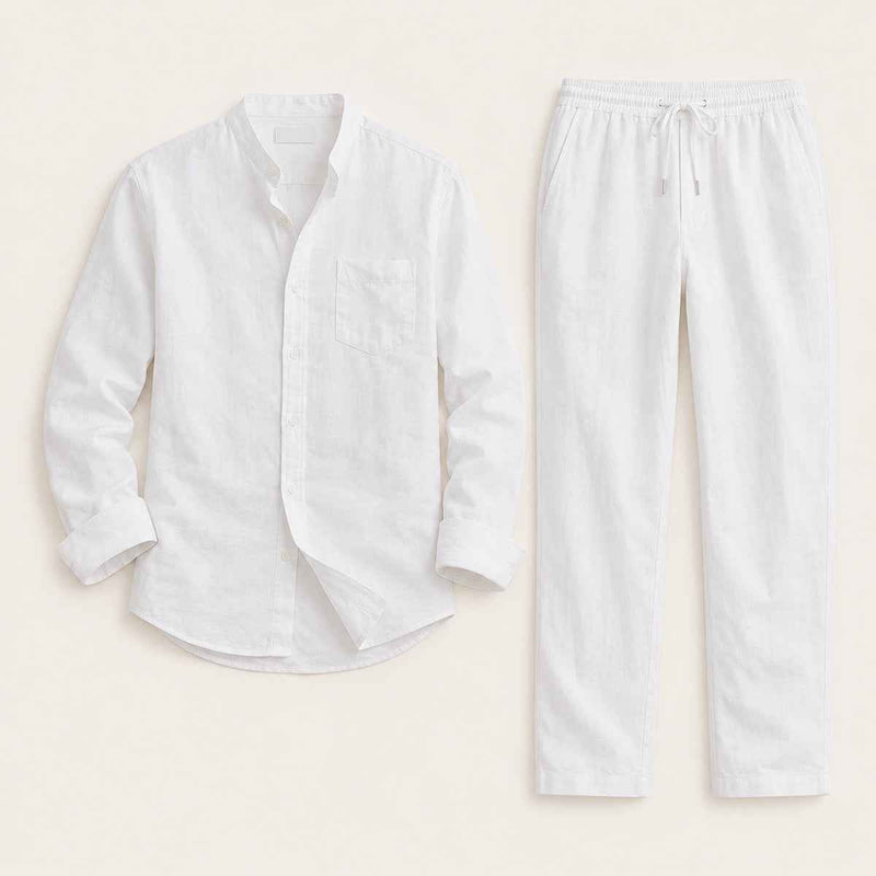 Victor | Linen Blend Shirt and Trousers Two Piece Set