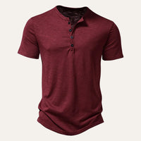 Henry | Cotton Henley Short Sleeve T-Shirt