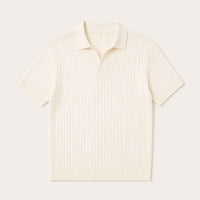 Ambrose | Men's Ribbed Knitted Short Sleeve V-Neck Polo