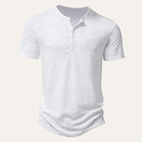 Henry | Cotton Henley Short Sleeve T-Shirt