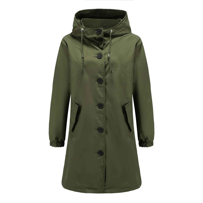 Colombe | Women's Hooded A-Line Button Front Coat