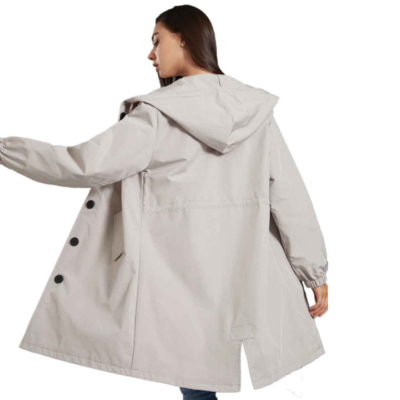 Colombe | Women's Hooded A-Line Button Front Coat