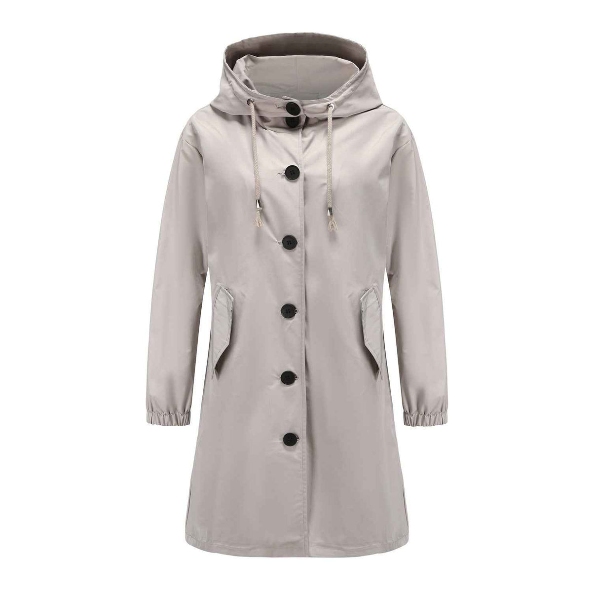 Colombe | Women's Hooded A-Line Button Front Coat