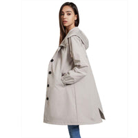 Colombe | Women's Hooded A-Line Button Front Coat