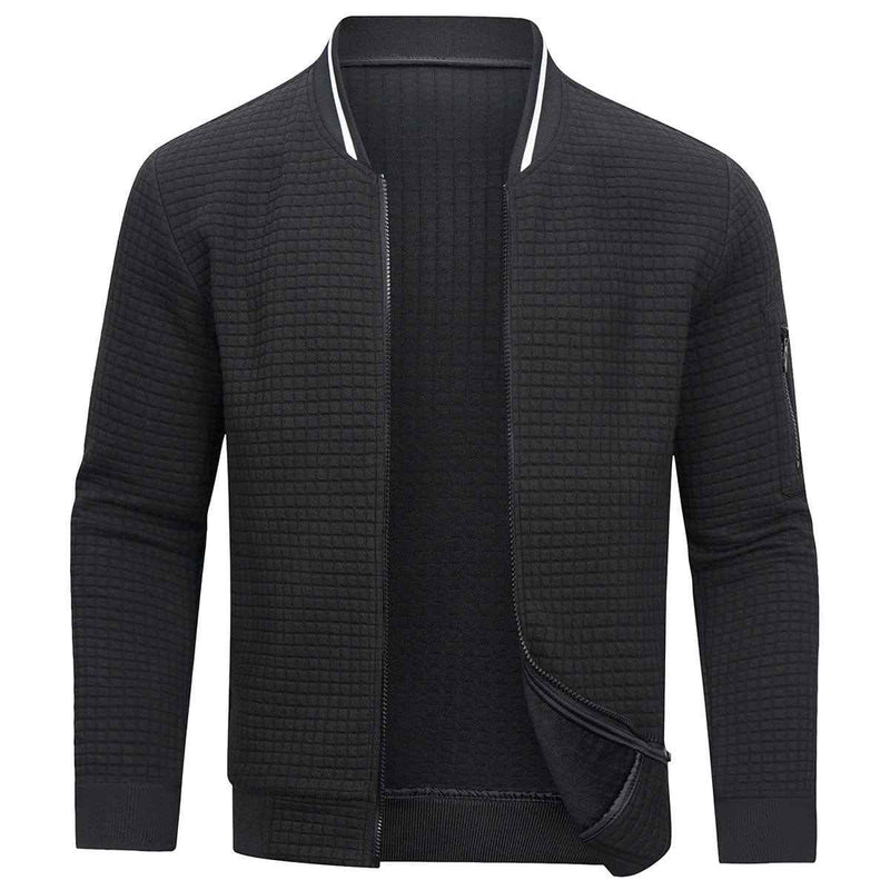 Percival | Men's Textured Full Zip Bomber Jacket