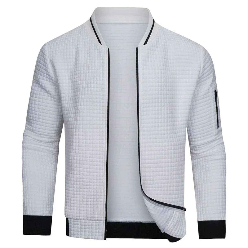 Percival | Men's Textured Full Zip Bomber Jacket