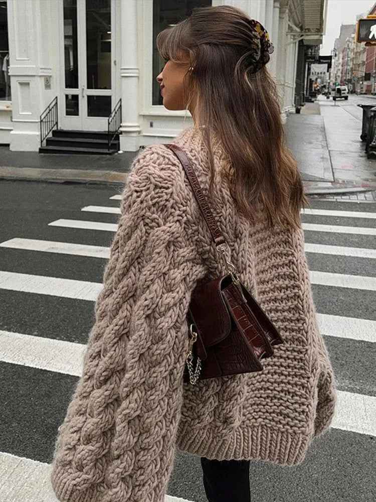 Cecily cable knit sweater texture detail