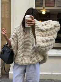 Cecily cable knit sweater in White