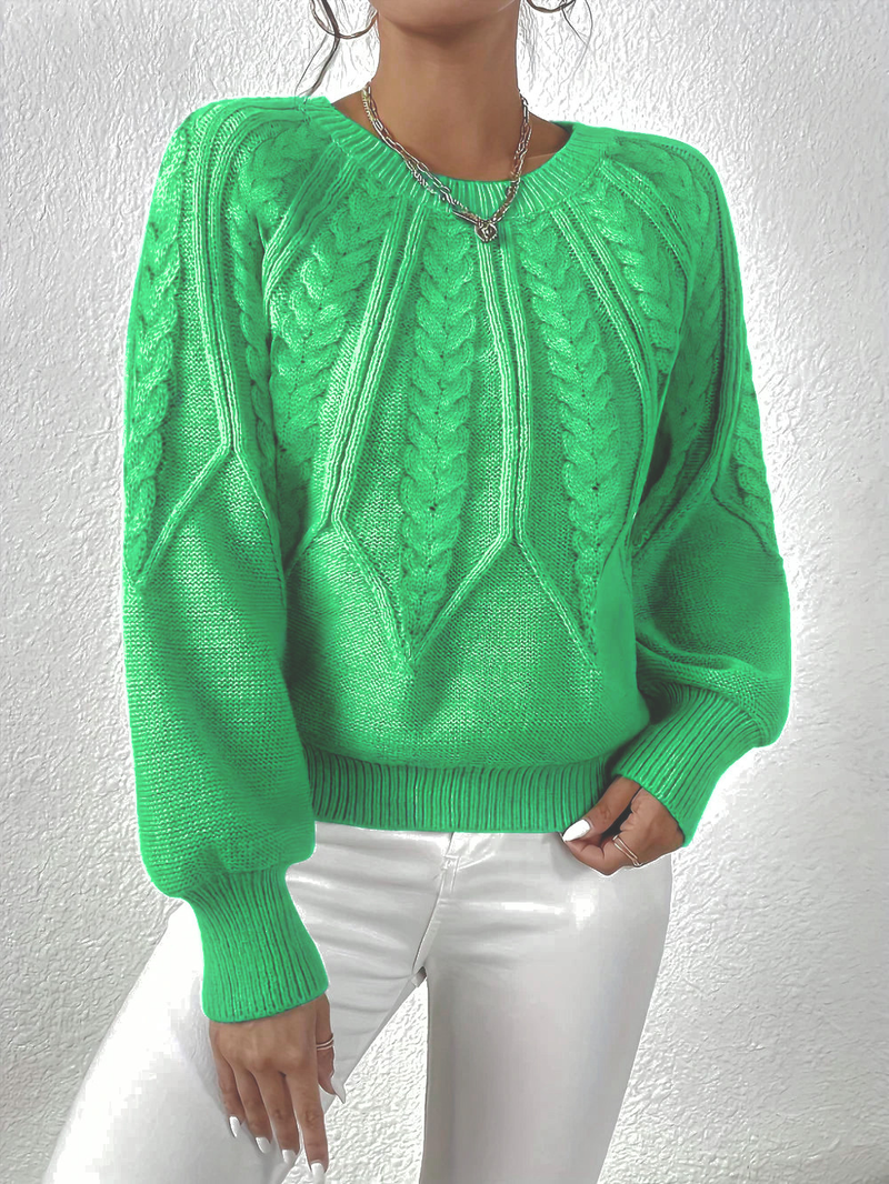 Margaux cable knit jumper in Light Green