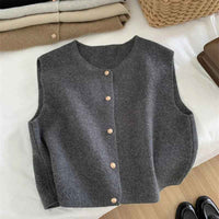 Editha | Women's Button Front Sleeveless Vest