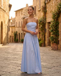 Marina Sleeveless Ruched Maxi Blue - Lifestyle