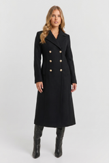 Beatrix | Double-Breasted Shaped Wool-Blend Coat