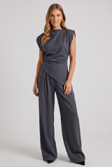 Harper | Short Sleeve Top and Trousers Two-Piece Set