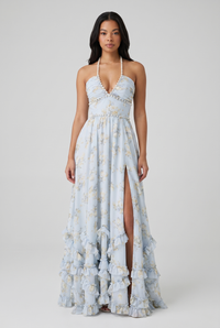 Saskia Sleeveless Floral A-Line Maxi White - Front