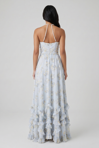 Saskia Sleeveless Floral A-Line Maxi White - Back