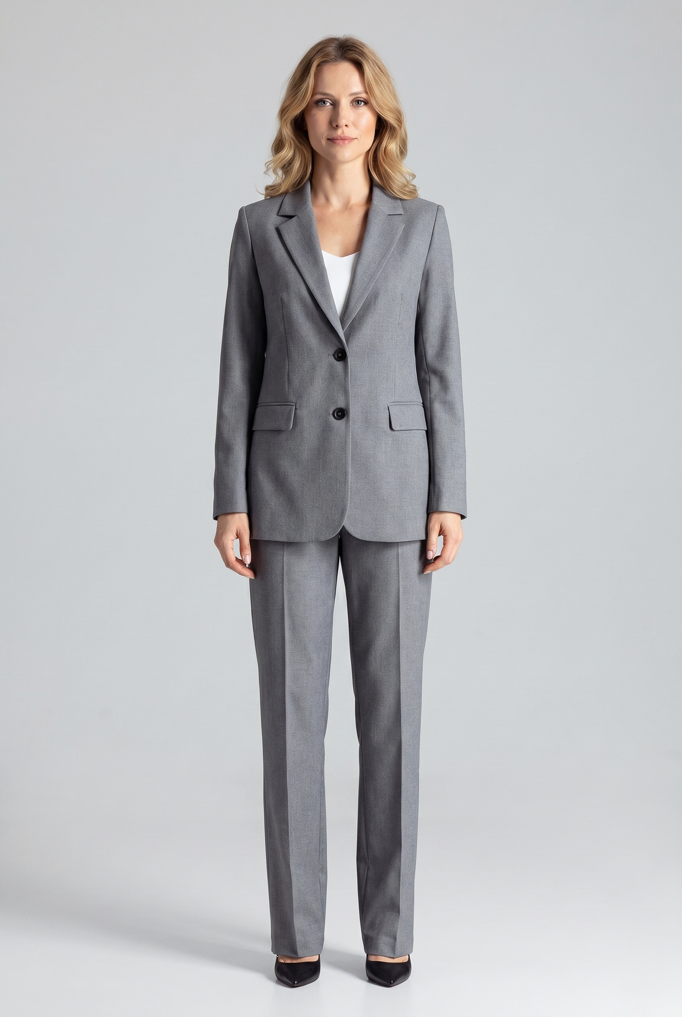 Bianca Blazer Trousers Suit Gray - Front