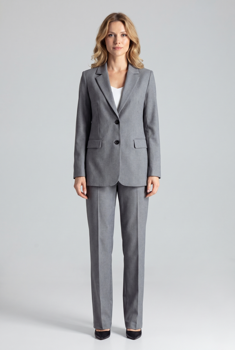 Bianca Blazer Trousers Suit Gray - Front