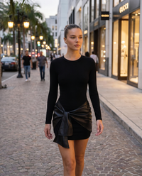 Roxy Faux Leather Patchwork Mini Black - Lifestyle
