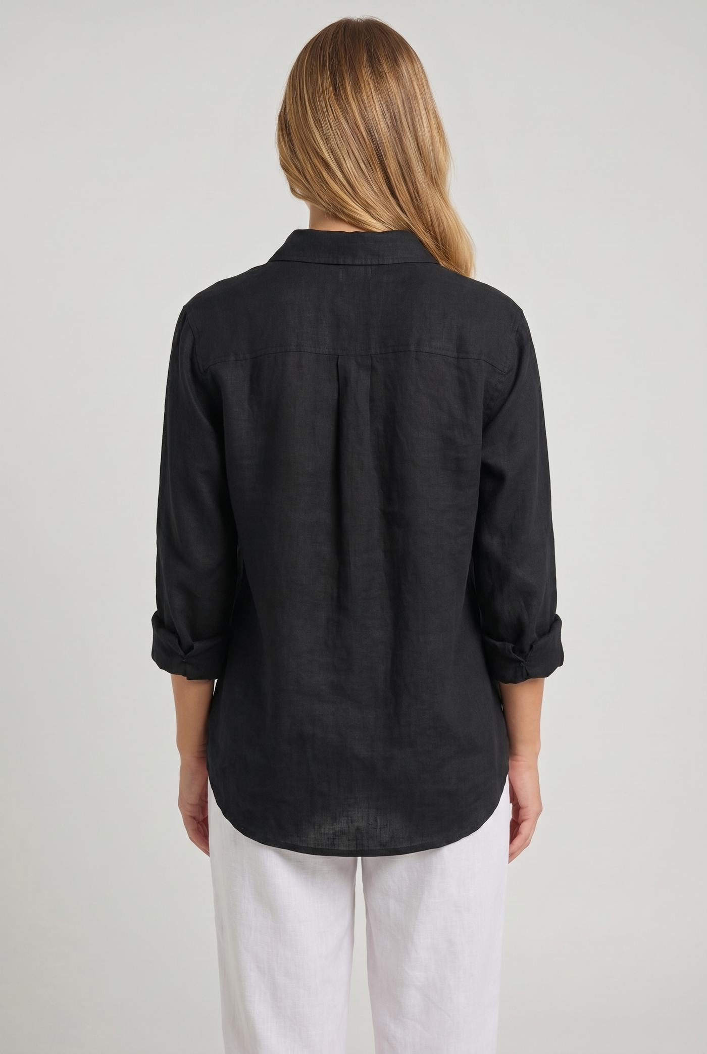 Marlowe Linen Shirt Black - Back