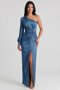 Adira One-Shoulder Maxi Blue - Front